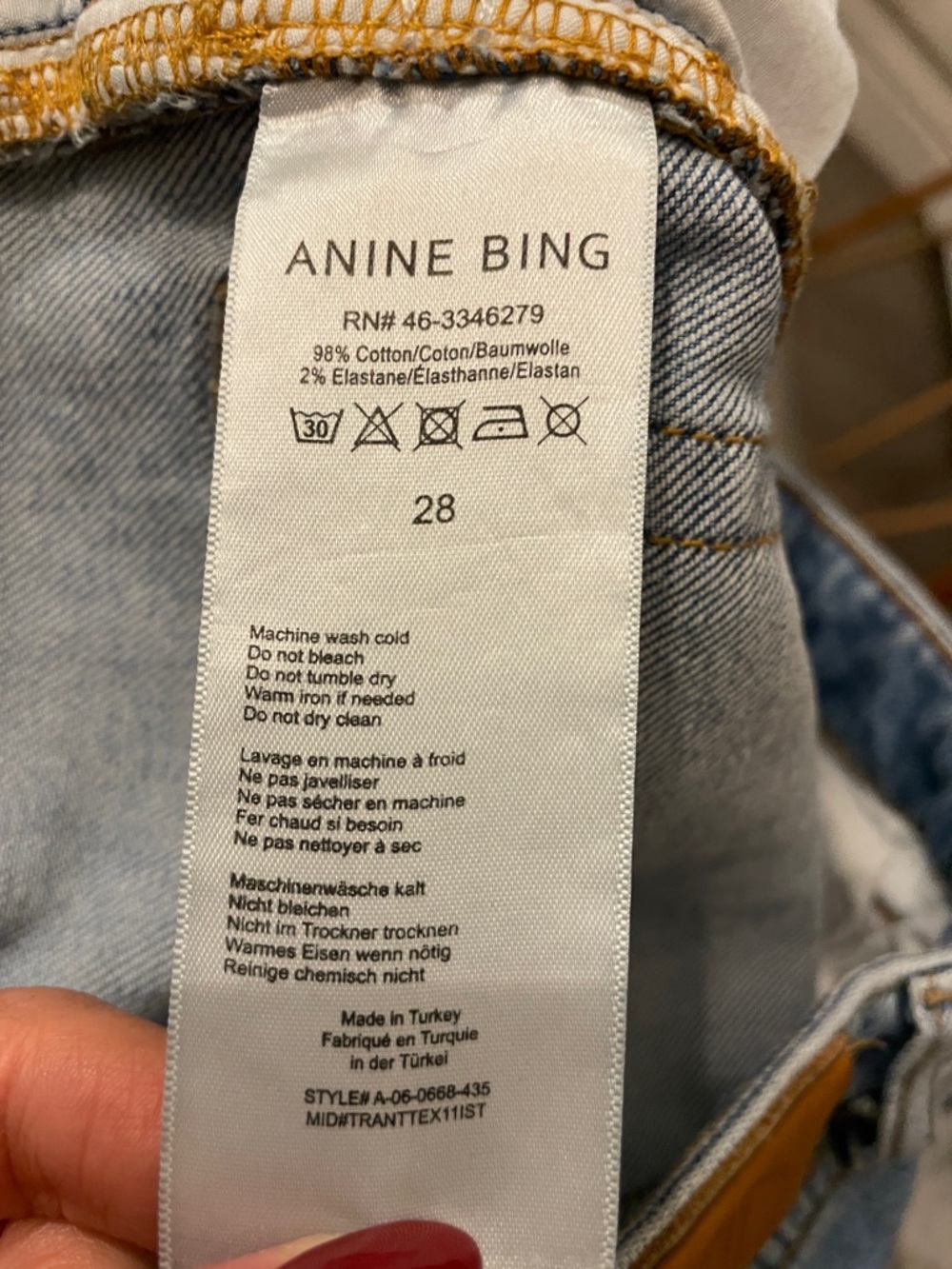 Anine Bing Jane Light Blue Straight-Leg Jeans - Picture 8 of 8